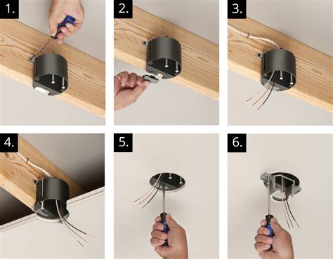 ceiling fan junction box installation|ceiling fan retrofit junction box.